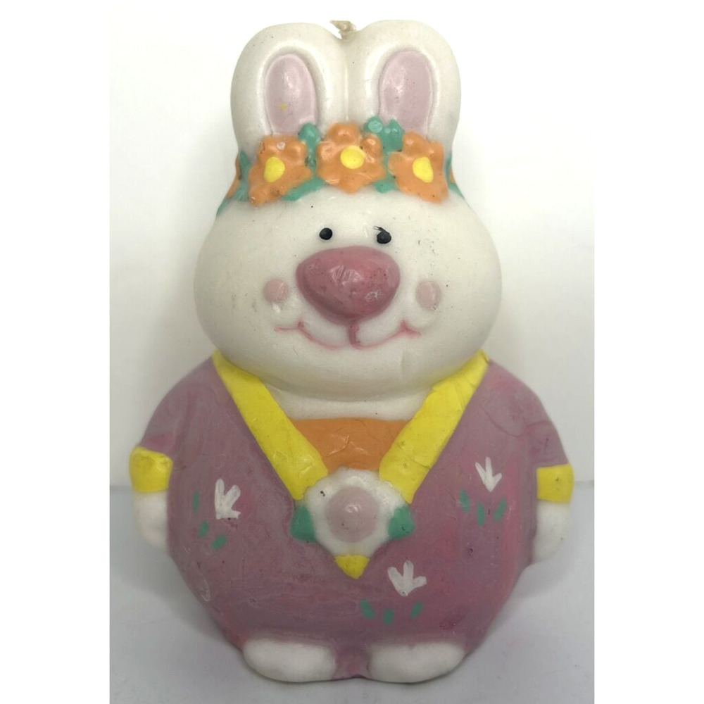 Vintage Spring Easter Bunny Candle 4.5" SKU H424